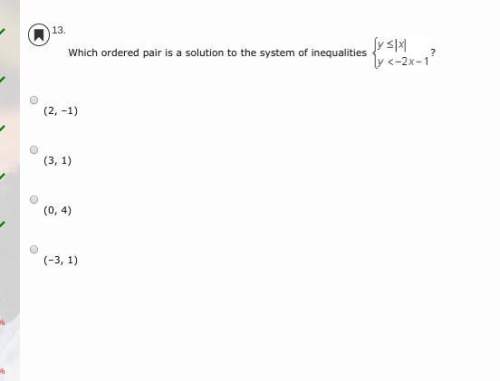 Which ordered pair is a solution to the system of inequalities ?  (2, –1)