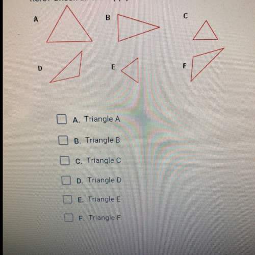 Which of these triangles appear not to be congruent to any others shown here ? check all that apply