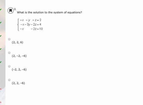 What is the solution to the system of equations?  (2, 2, 6)