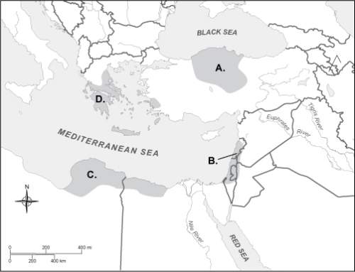 Which region on the map indicates the area where minoan culture developed on the island of crete? &lt;