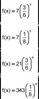 20 points and  rewrite the function f of x equals 7 times one half to the 3 times x power us