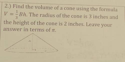 What is the volume of this cone? i am so very confused about this problem
