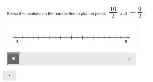 Me  select the locations on the number line to plot the points 10/2 and −9/2