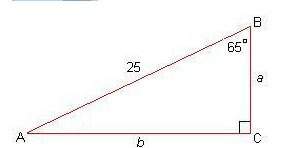Consider the right triangle given below. the length of side b to two decimal places is pic attached