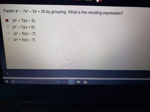 Factor x3-7×2-5×+35 by grouping. what is the resulting expression? correct answer on e2020 is