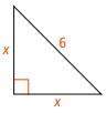 What is the value of x in the figure below? leave answer in simplest radical form.