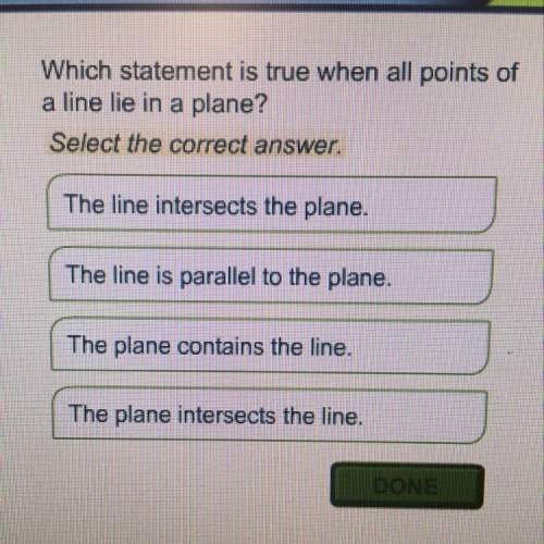 Which statement is true when all points of a line lie in a plane?