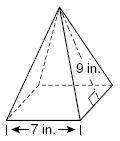 What is the surface area of the figure a: 441 b: 301 c: 252