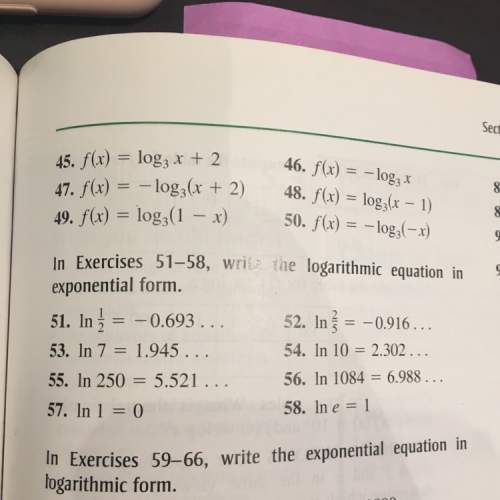 How do you write the logarithmic equation in exponential form when you use ln?