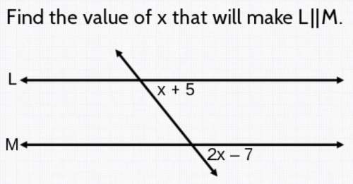 What is the value of x that will make l parallel to m?