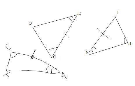 Name two triangles that are congruent by the asa postulate