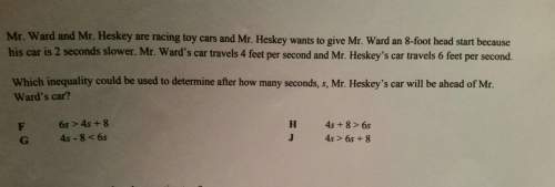 Mr.ward and mr. heskey are racing toy cars and mr. heskey wants to give mr. ward an 8 ft head start