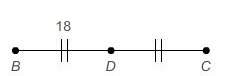 What do the parallel lines shown on segment bd and segment dc represent?