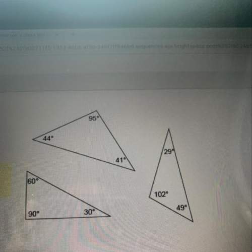 Pam draws three scalene triangles. in each figure, she measures each angle, as shown.