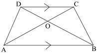 The figure below shows a trapezoid, abcd, having side ab parallel to side dc. the diagonals ac and b