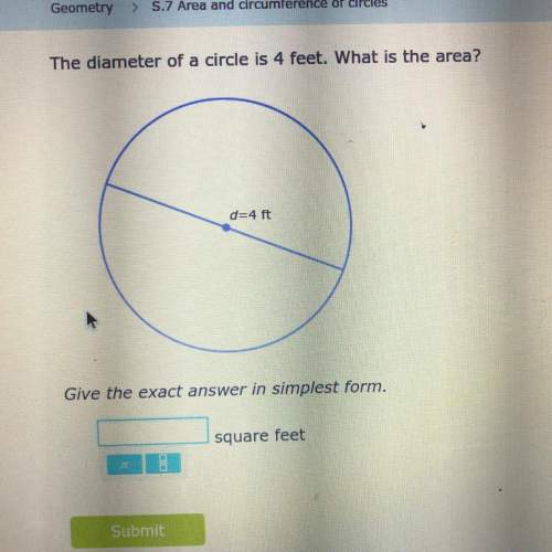 The diameter of a circle is 4 feet what is the area?