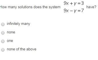 How many solutions does the system: picture have?
