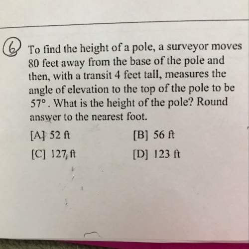 To find the height of a pole a surveyor moves 80 ft away from the base of the pole and then with a t