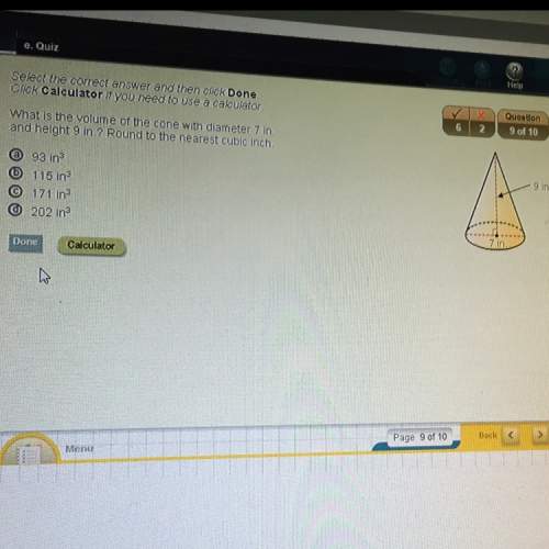 What is the volume of the cone with diameter 7in and height 9in? round to the nearest cubic inch