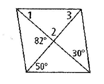 Find the measures of the numbered angles for each parallelogram. (see attachment)
