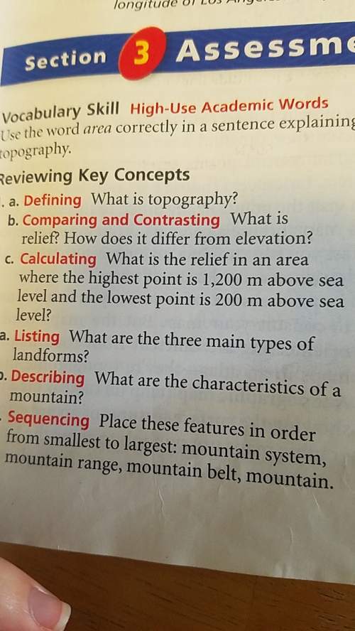 What is the relief in an area were the highest point is 1,200 m above sea level and the lowest point