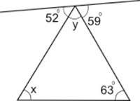 Find the measure of angle x in the figure attached a) 35° b) 48° c) 69°