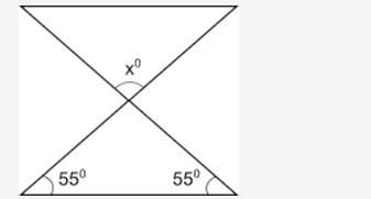 Find the measure of angle x in the figure below:  65° 70° 110° 1