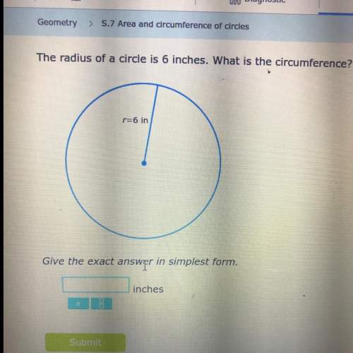 The radius of a circle is 6 inches what is the circumference?