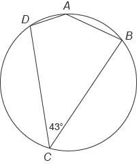 quadrilateral abcd  is inscribed in this circle. what is the measure of ∠a ? enter your answer in
