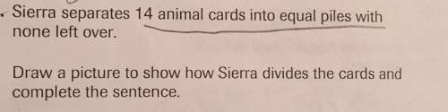 Sierra separates 14 animal cards into equal piles with none left over. draw a picture to show how si