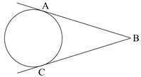 The circle shown below has ab and bc as its tangents.  if the measure of arc