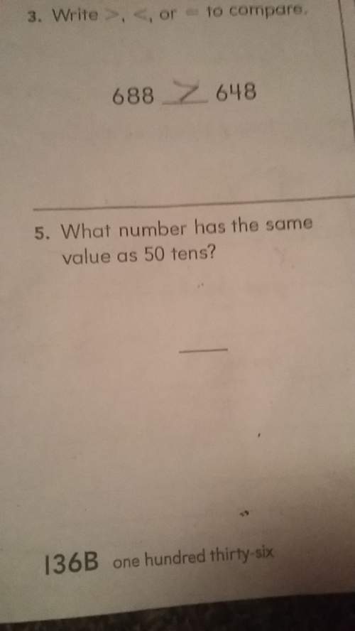 What number has the same value ads 50 tens