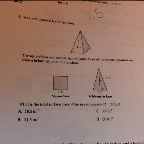 What is the total area of the square pyramid. i need asap #6
