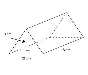 What is the volume of this triangular prism?  a. 38 cm3 b
