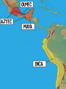 Given the image below, which statement is true?  a.) the maya, aztec, olmec, and inca ci