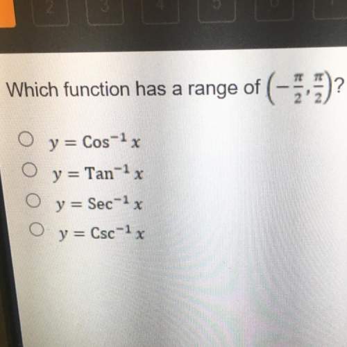 Which function has a range of (-pi/2,pi/2)