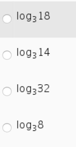 Which logarithm is equivalent to log316 - log32?