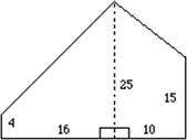Find the area of the irregular figure. a. 432 units2 b. 438 units2 c. 650 un