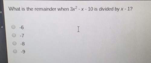 What is the remainder when 3x^2-x-10 is divided by x-1?