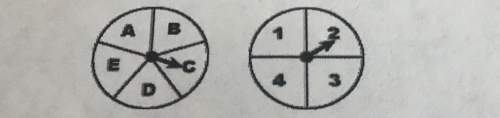 Find the probability of getting the results shown on the spinners. express your answer as a fraction