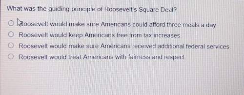 What was the guide principal of roosevelt's square deal?