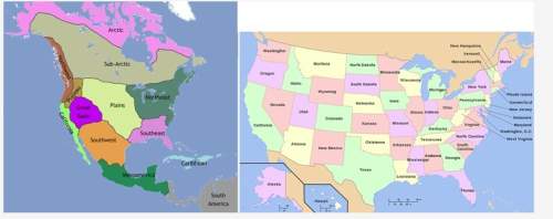 Compare the two maps. which state listed below was located in the plains native american cultural re