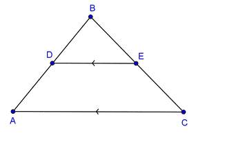 "given: in ∆abc, segment de is parallel to segment ac .. prove: bd over ba equals be over bc. the