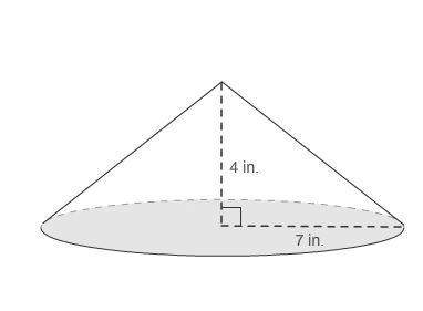 What is the exact volume of the cone?  28π in³ 563π in³ 1963π in