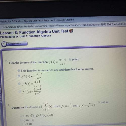 Find the inverse of the function f(x)=7x-4/x+3