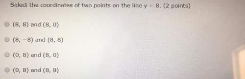 Select the coordinates of two points on the line y= 8