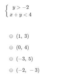 40 points which ordered pair is a solution to the system of inequalities?  c