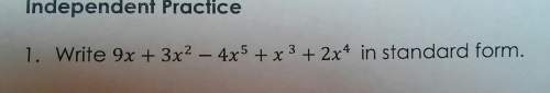 Write 9x+3x2-4x5+x3+2x4 in standard form.
