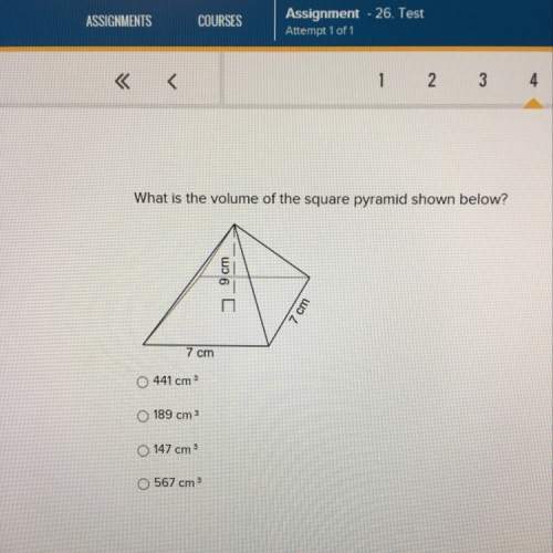 What is the volume of the square pyramid?