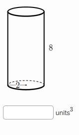 Find the volume of the cylinder. either enter an exact answer in terms of π or use 3.14&lt;